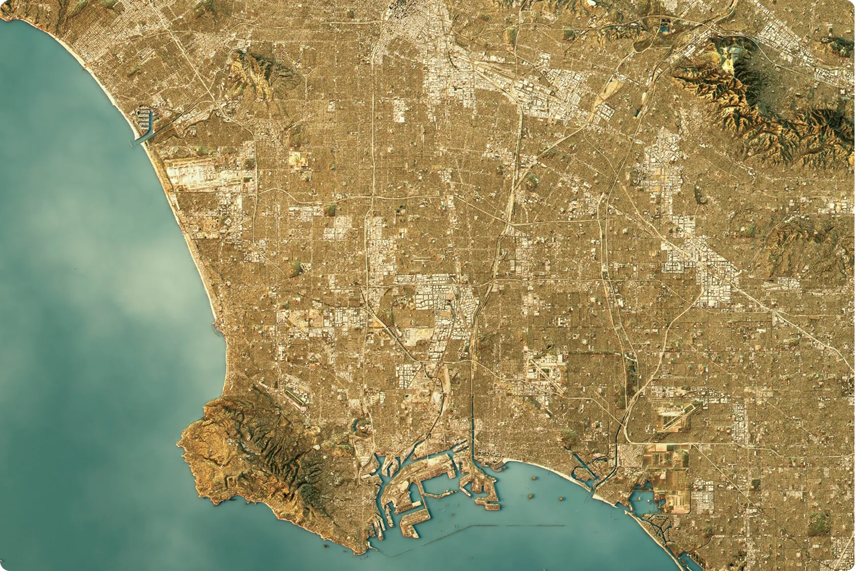 Urban landscape by the ocean